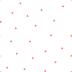 Seamless pattern with pink tiny hearts