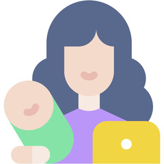 Vector Icon mother, working mother, baby, mothers day, love