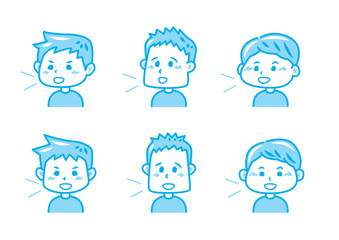 話す男性のイラストセット
