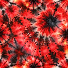 black and red tie dye in seamless pattern
