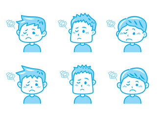 困る男性のイラストセット
