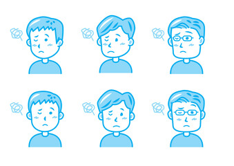 困る男性のイラストセット
