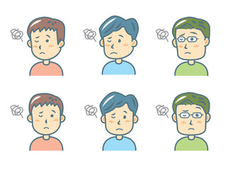困る男性のイラストセット
