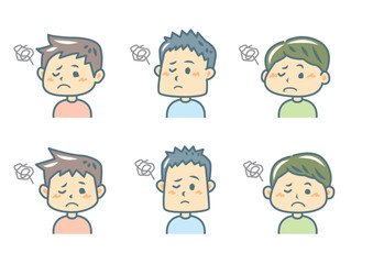 困る男性のイラストセット
