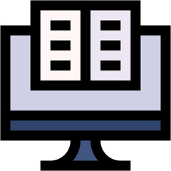 Vector Icon Book, online, education, read, learning