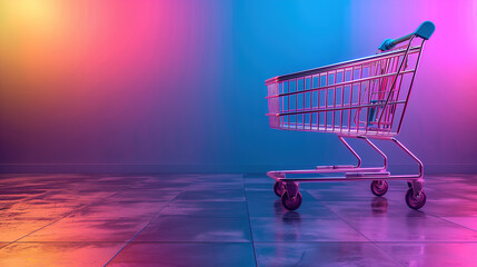 Shopping Cart on Tiled Floor