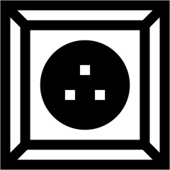 Obraz premium Vector Icon Socket, plugin, connection, electronics, technology