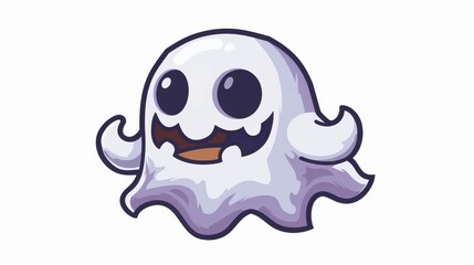 Icon of a ghost in a spooky Halloween cartoon illustration