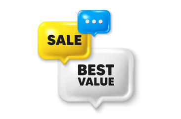 Discount speech bubble offer 3d icon. Best value tag. Special offer Sale sign. Advertising Discounts symbol. Best value discount offer. Speech bubble sale banner. Discount balloon. Vector