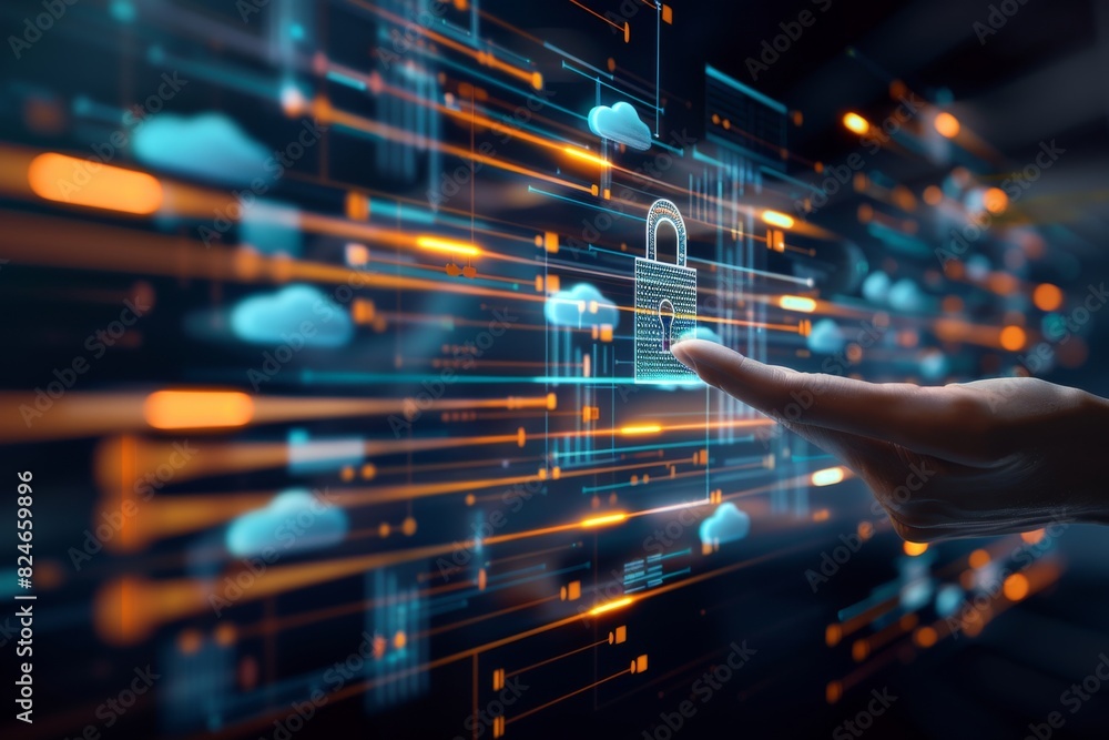 Aufkleber interactive digital network with cloud security locks