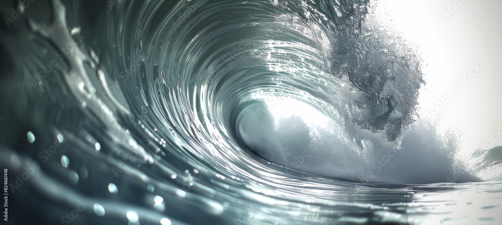 Poster wave tube from inside. generative ai.