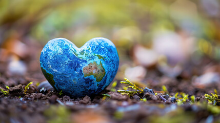 Heart Shaped Earth Resting on Ground