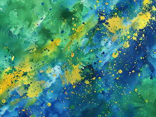 Blue, green and yellow watercolor background
