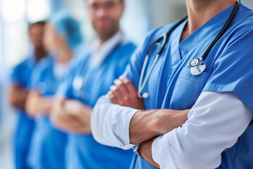 Healthcare professionals like physicians, nursing assistants, and laboratory experts in hospital