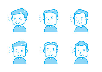ウインクする男性のイラストセット