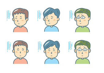 落ち込む男性のイラストセット