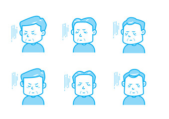 落ち込む男性のイラストセット