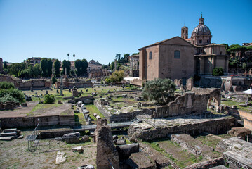 Roman Forum and Palatine Hill is the most famous landmark in Rome, Rome, Italy