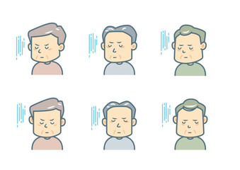 落ち込む男性のイラストセット