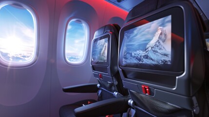 Advanced LCD Screens Enhancing In-Flight Experience for Airplane Seat Passengers
