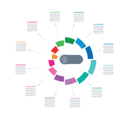 Infographic template for magazine, business, internet, annual report, education world. vector infographic template. twelve step briefing template