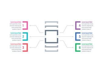 Infographic template for magazine, business, internet, annual report, education world. vector infographic template. six options briefing template
