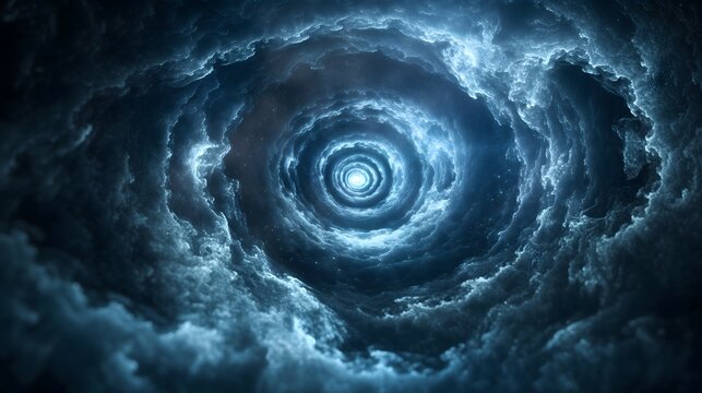 Ethereal blue vortex in deep space