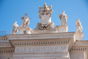 St. Peter's Square is the most famous landmark in Vatican City, Rome, Italy