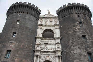 Castel Nuovo is the most famous landmark in Naples, Italy