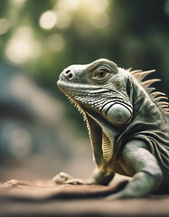 Obraz premium Close up of iguana lizard animal 