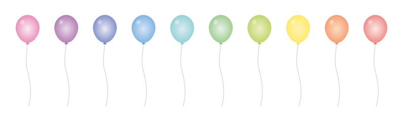 風船　カラフル　シンプル　ベクターイラスト素材セット © suorun