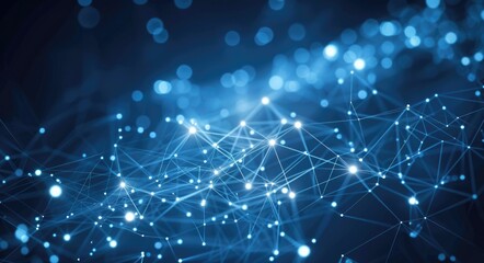 Tech Network Background with Abstract Blue Design