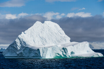 Icebergs off the Coast of the Graham passage, near Charlotte Bay, on the Antarctic Peninsula