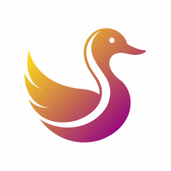 Modern duck logo design vector art illustration