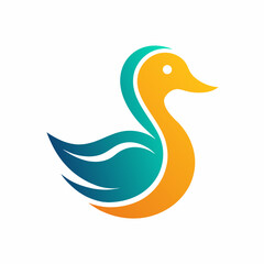 Modern duck logo design vector art illustration