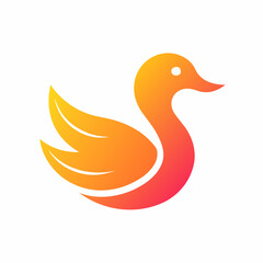 Modern duck logo design vector art illustration