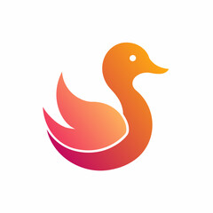 Modern duck logo design vector art illustration