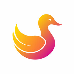 Modern duck logo design vector art illustration