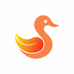 Modern duck logo design vector art illustration