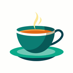 Tea with cup vector illustration 