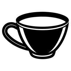 Tea with cup silhouette vector illustration 