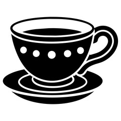 Tea with cup silhouette vector illustration 