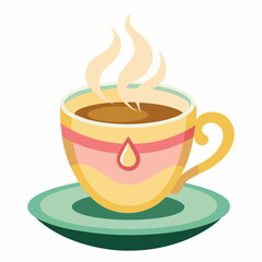 Tea with cup vector illustration 