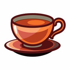 Tea with cup vector illustration 