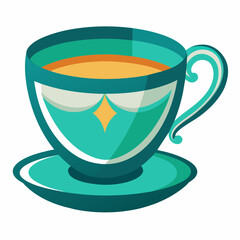 Tea with cup vector illustration 