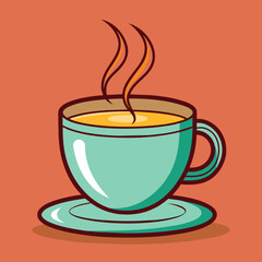 Tea with cup vector illustration 