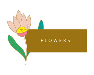 Flowers doodle greeting card design