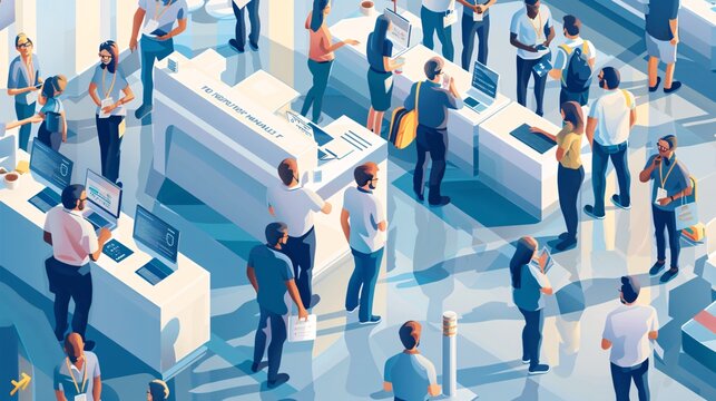 Managing the registration process for a conference or event, where visitors and attendees are issued name tags, wristbands and electronic tickets.