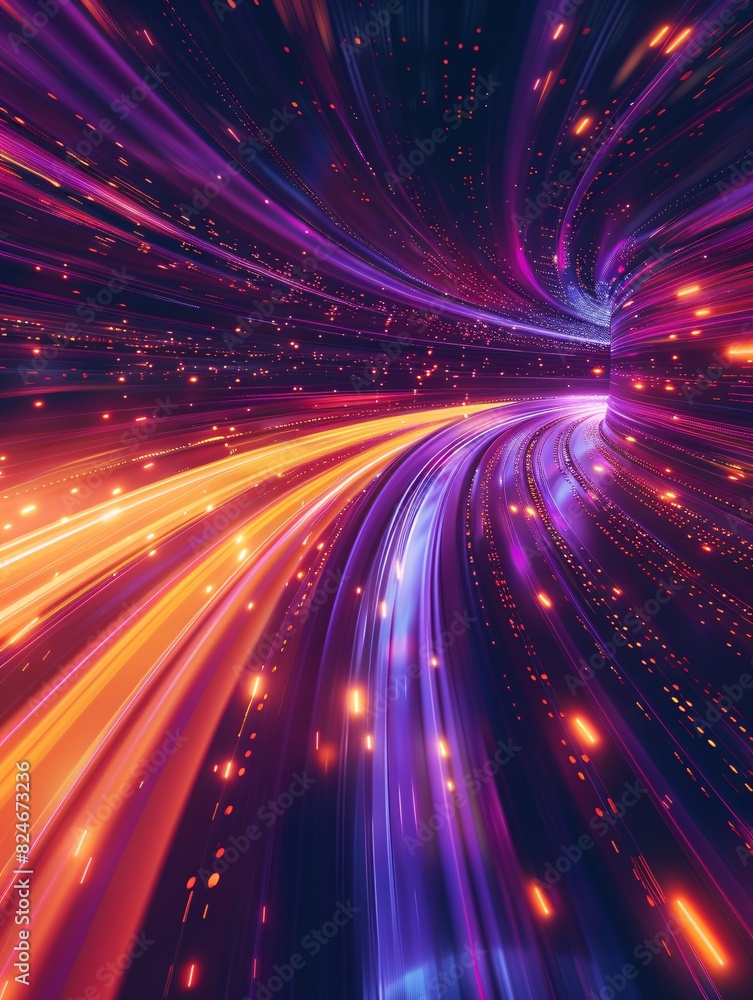 Canvas Prints violet and tangerine rapid digital backdrop.