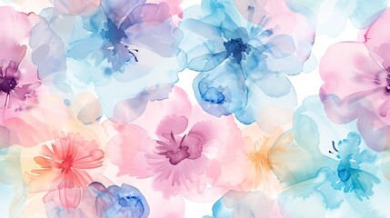 Delicate floral watercolor design in soft pastel hues, perfect for beauty items or other uses.